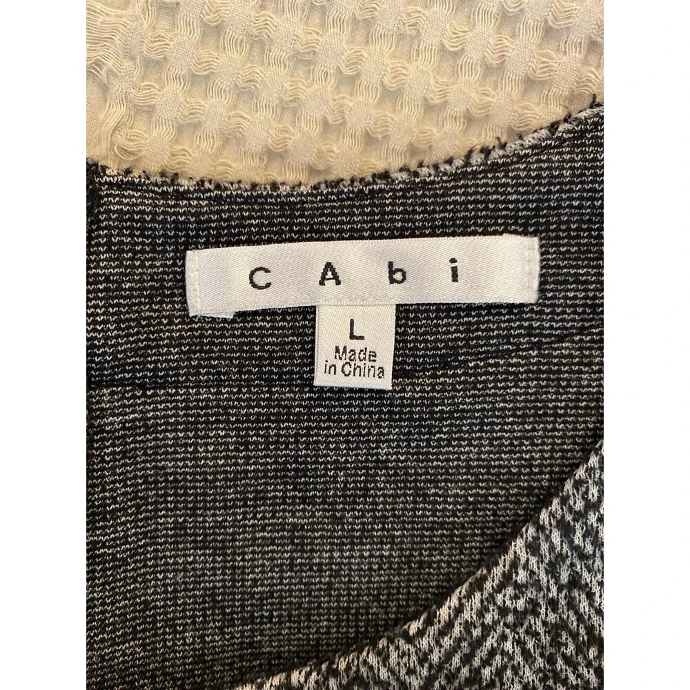Cabi Women’s‎ Vest Tweed Type Fabric Sz Large Black White Pockets Business Wear